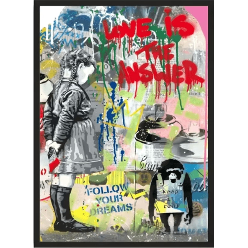 Banksy Style Graffiti Canvas Print Modern Urban Street Art Wall Poster Frameless 13