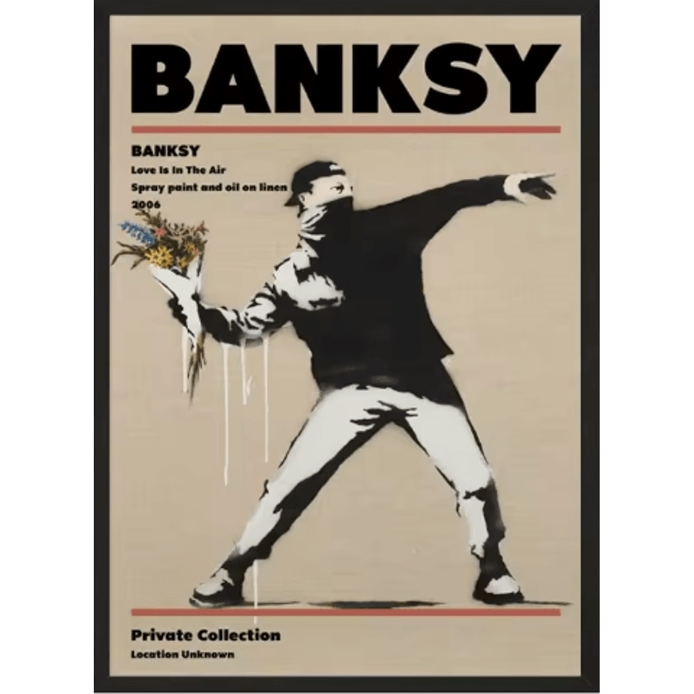 Banksy Style Graffiti Canvas Print Modern Urban Street Art Wall Poster Frameless 16