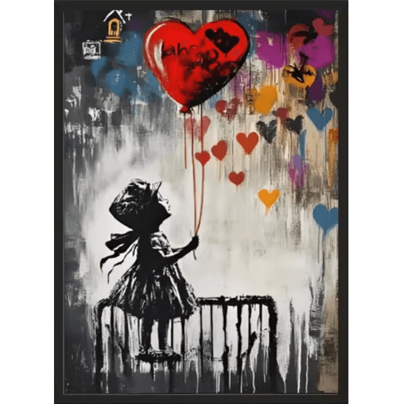 Banksy Style Graffiti Canvas Print Modern Urban Street Art Wall Poster Frameless 18
