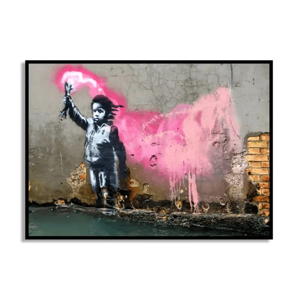 Banksy Style Graffiti Canvas Print Modern Urban Street Art Wall Poster Frameless 20