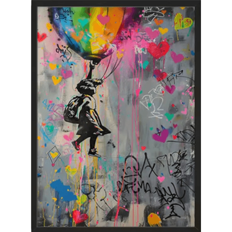 Banksy Style Graffiti Canvas Print Modern Urban Street Art Wall Poster Frameless 7