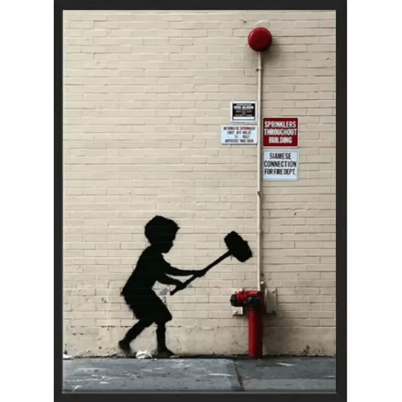Banksy Style Graffiti Canvas Print Modern Urban Street Art Wall Poster Frameless 9