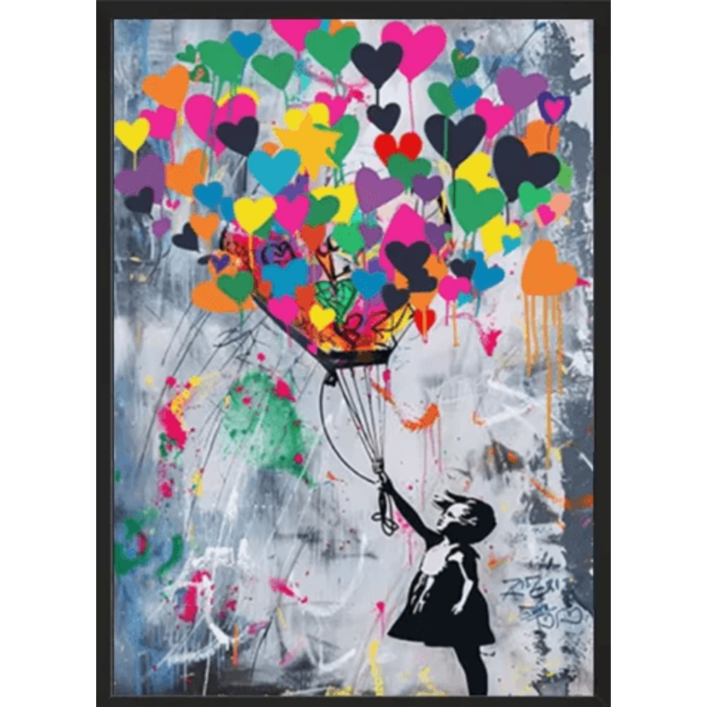 Banksy Style Graffiti Canvas Print Modern Urban Street Art Wall Poster Frameless 22
