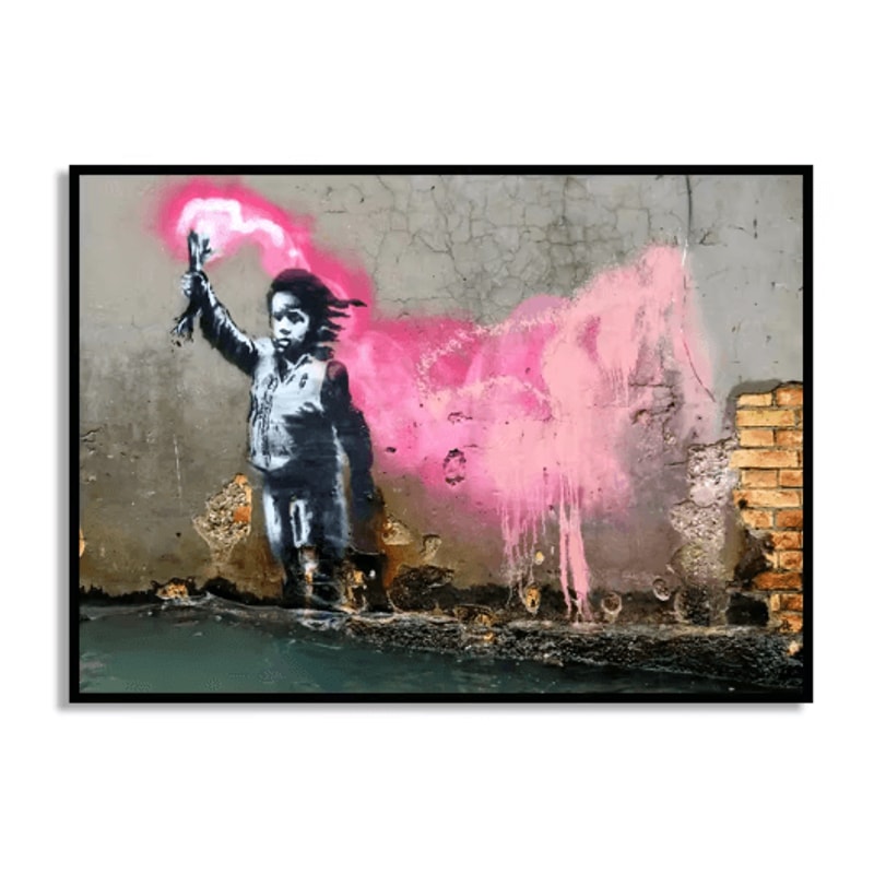 Banksy Style Graffiti Canvas Print Modern Urban Street Art Wall Poster Frameless 23