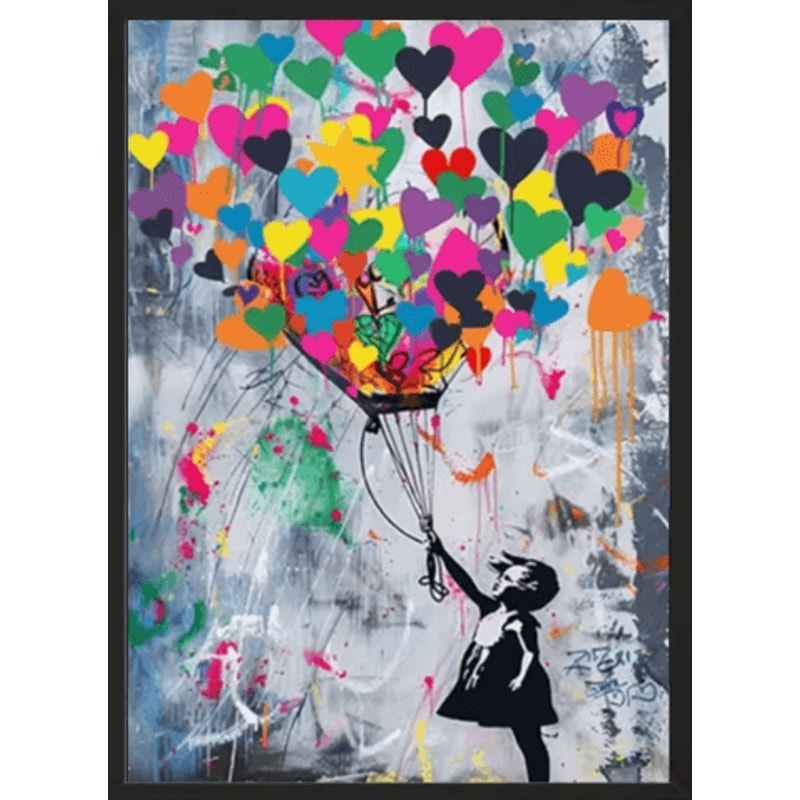 Banksy Style Graffiti Canvas Print Modern Urban Street Art Wall Poster Frameless 25