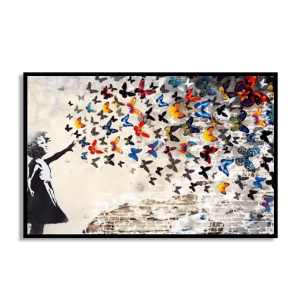 Banksy Style Graffiti Canvas Print Modern Urban Street Art Wall Poster Frameless 26