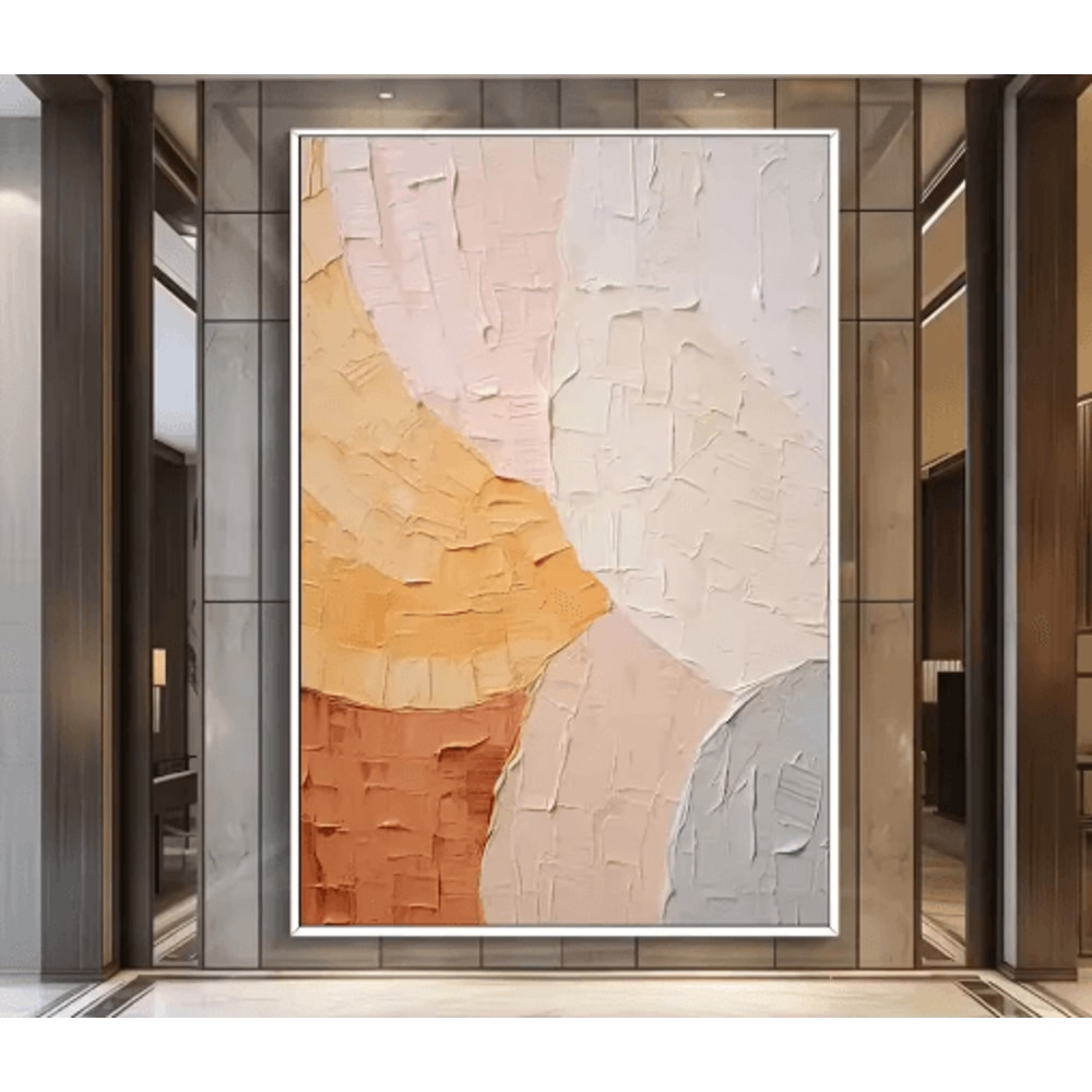 Large Abstract Texture Wall Art Handmade Gold Minimalist Canvas Painting 6