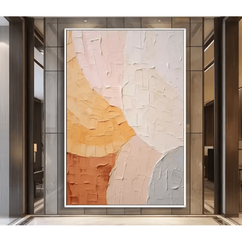 Large Abstract Texture Wall Art Handmade Gold Minimalist Canvas Painting 6