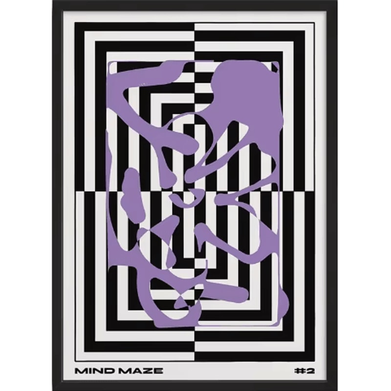 MidCentury Geometric Snake Wall Art Japanese Bauhaus Canvas Poster Print 17