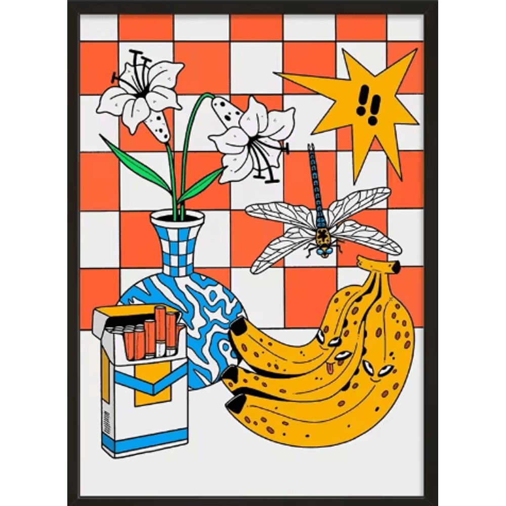 MidCentury Geometric Snake Wall Art Japanese Bauhaus Canvas Poster Print 6