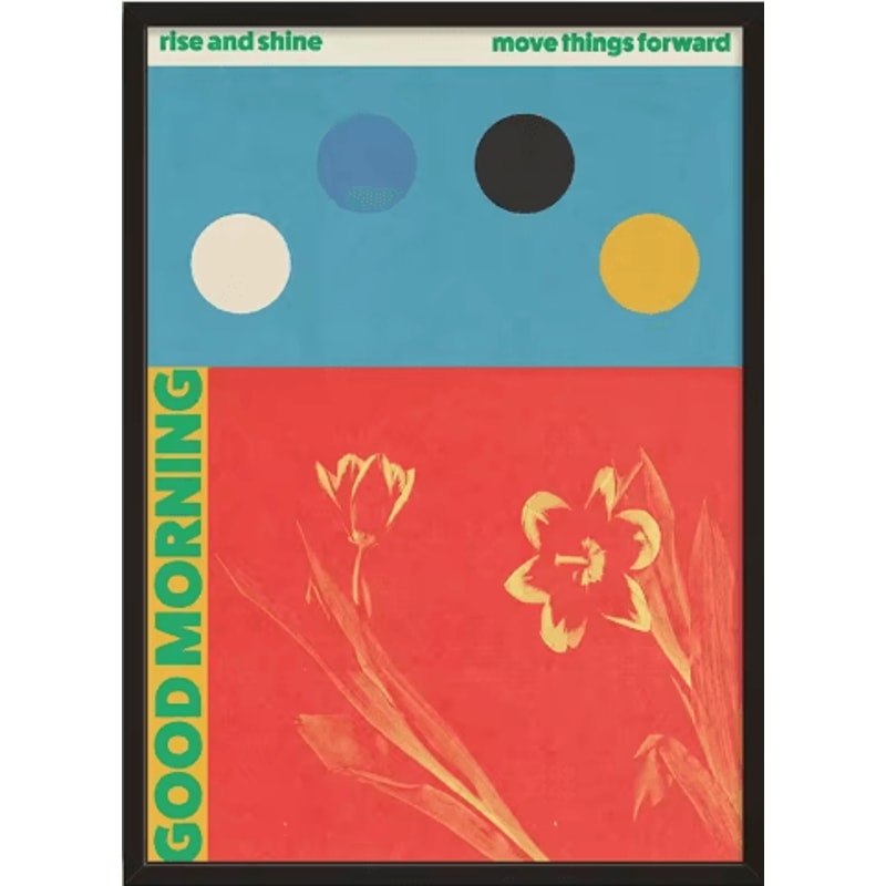 MidCentury Geometric Snake Wall Art Japanese Bauhaus Canvas Poster Print 7