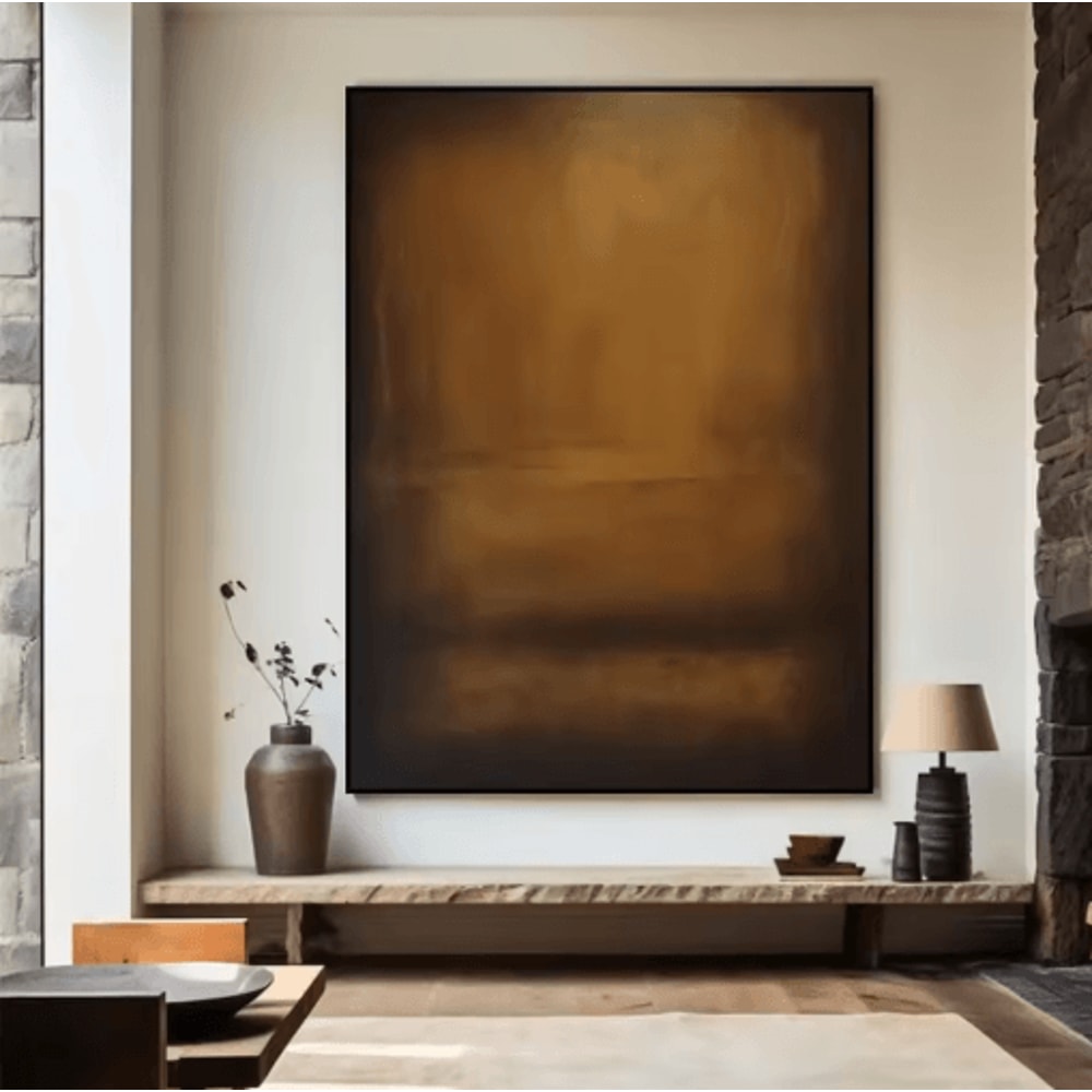 Large Beige Abstract Wall Art Handmade Minimalist Neutral Canvas Painting 2
