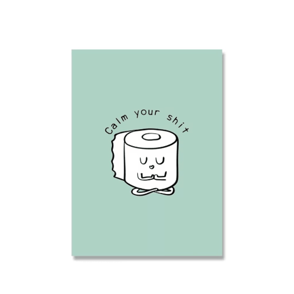 Funny Yoga Toilet Bathroom Wall Art Minimalist Quote Canvas Print 3