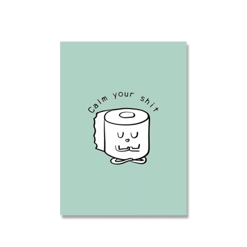 Funny Yoga Toilet Bathroom Wall Art Minimalist Quote Canvas Print 3