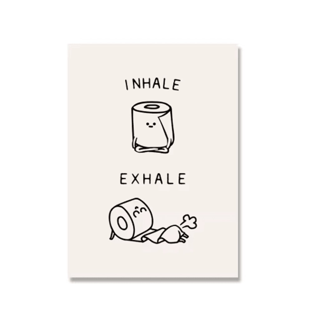 Funny Yoga Toilet Bathroom Wall Art Minimalist Quote Canvas Print 4