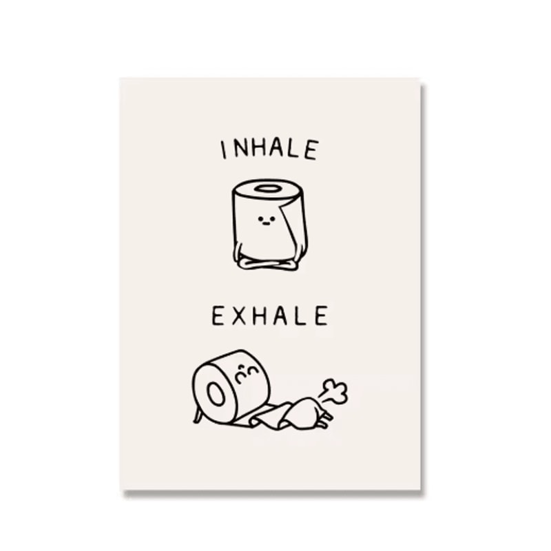 Funny Yoga Toilet Bathroom Wall Art Minimalist Quote Canvas Print 4