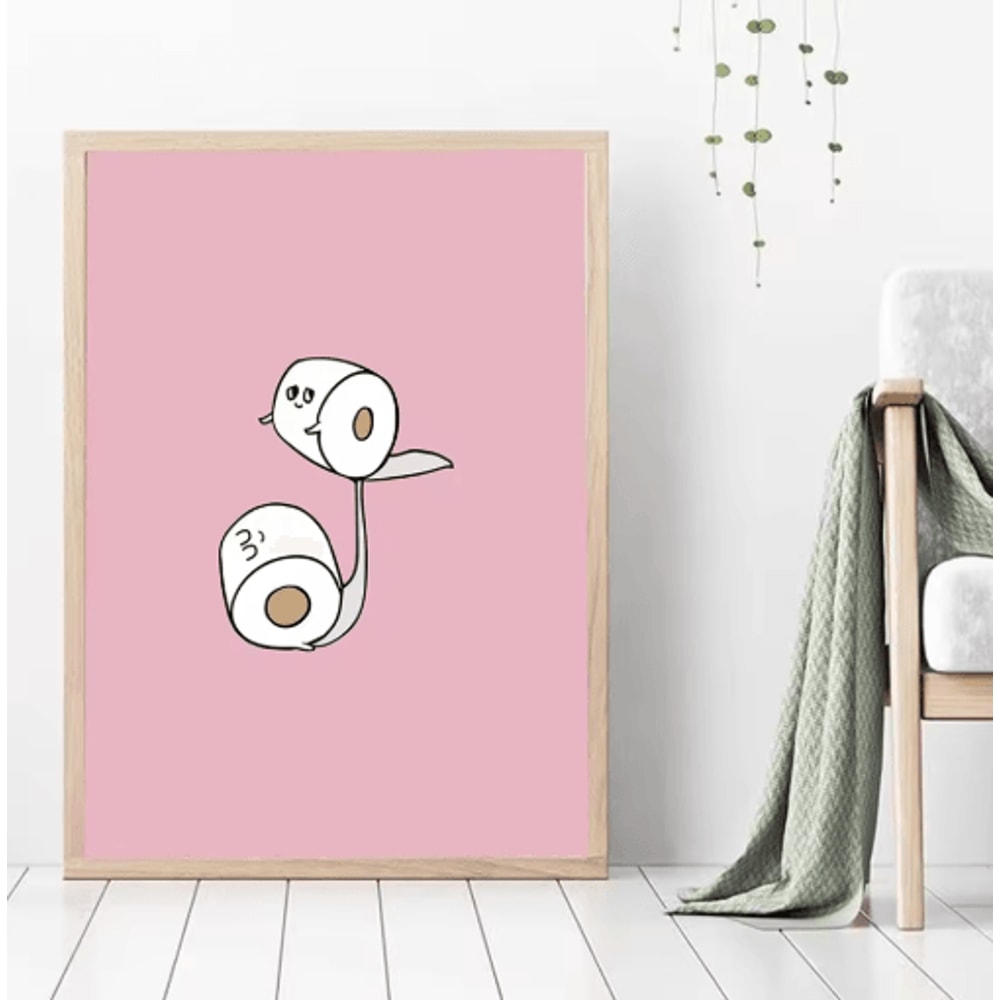 Funny Yoga Toilet Bathroom Wall Art Minimalist Quote Canvas Print 6