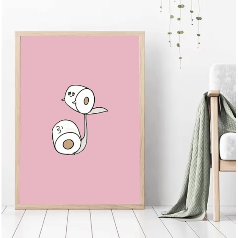 Funny Yoga Toilet Bathroom Wall Art Minimalist Quote Canvas Print 6