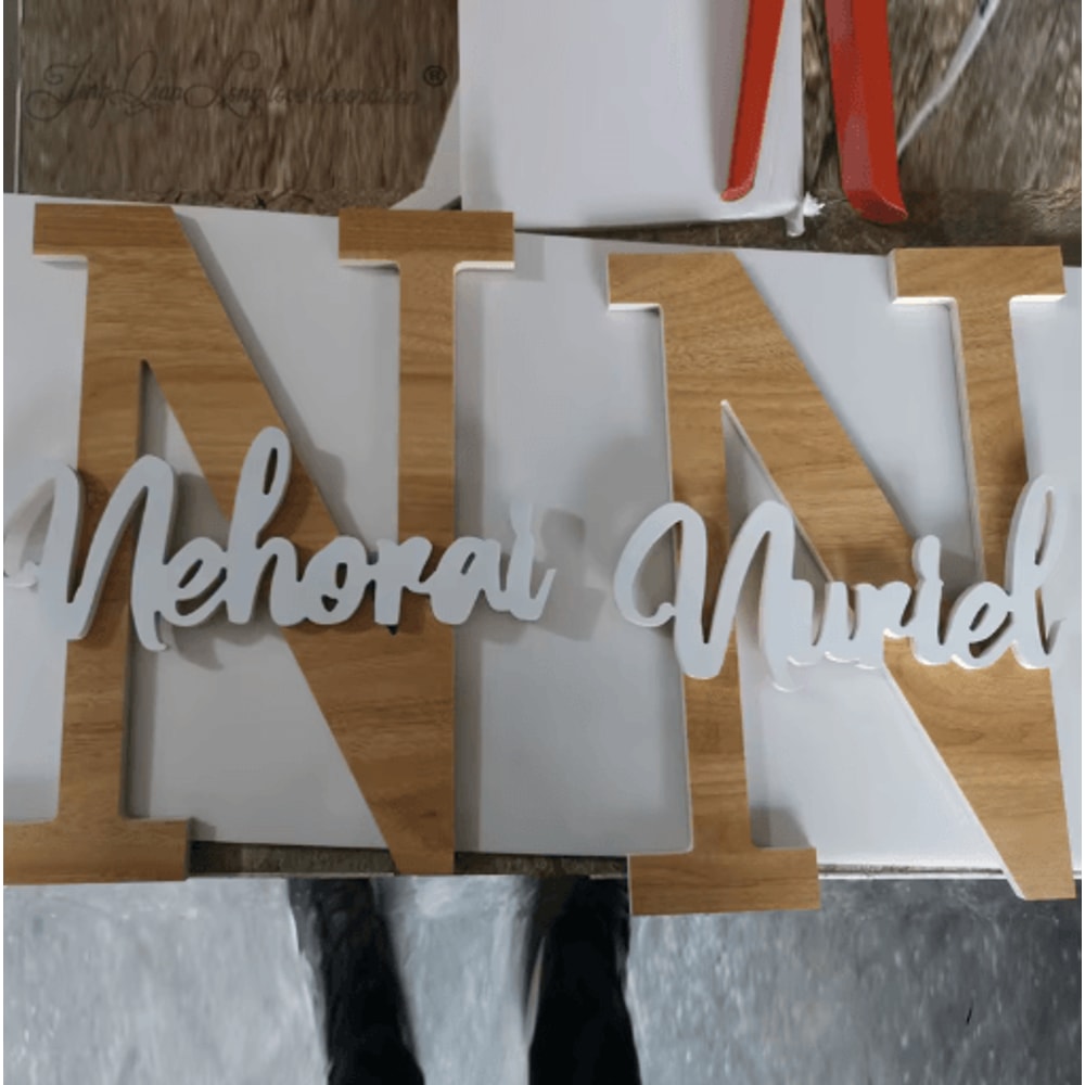 Personalized Custom Wooden Name Sign Script Nursery Wall Letters For Kids Room 1