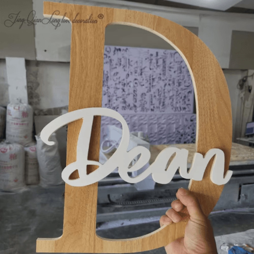 Personalized Custom Wooden Name Sign Script Nursery Wall Letters For Kids Room 3