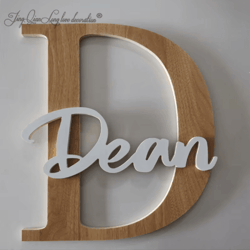 personalized custom wooden name sign script nursery wall letters for kids room