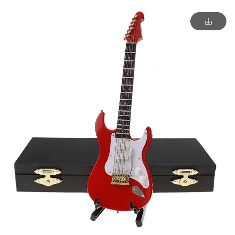 Mini Wooden Guitar Decor Musical Instrument Model With Display Stand 3