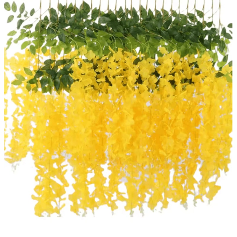 Elegant Artificial Violet Flowers Vine Hanging Fake Floral Decor For Home Weddings 2