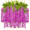 Elegant Artificial Violet Flowers Vine Hanging Fake Floral Decor For Home Weddings 4