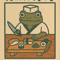 Retro Funny Frog Wall Art Japanese Woodblock Sushi Bathroom Poster 2