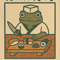 Retro Funny Frog Wall Art Japanese Woodblock Sushi Bathroom Poster 2