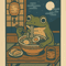 Retro Funny Frog Wall Art Japanese Woodblock Sushi Bathroom Poster 6
