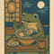 Retro Funny Frog Wall Art Japanese Woodblock Sushi Bathroom Poster 6