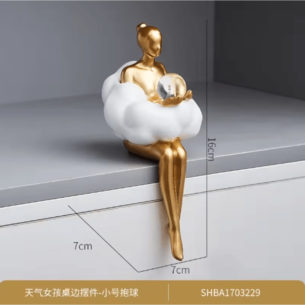 Cloud Girl Abstract Girl Sculptur Modern Aesthetic Figurine For Luxury Home Decor 1
