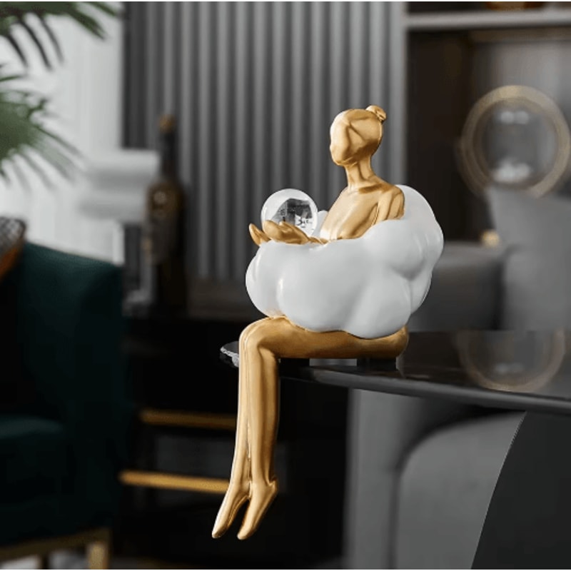 Cloud Girl Abstract Girl Sculptur Modern Aesthetic Figurine For Luxury Home Decor 6