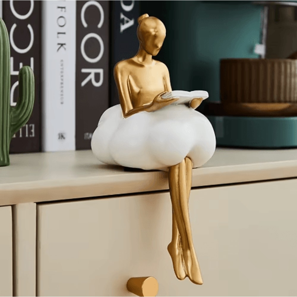 Cloud Girl Abstract Girl Sculptur Modern Aesthetic Figurine For Luxury Home Decor 7