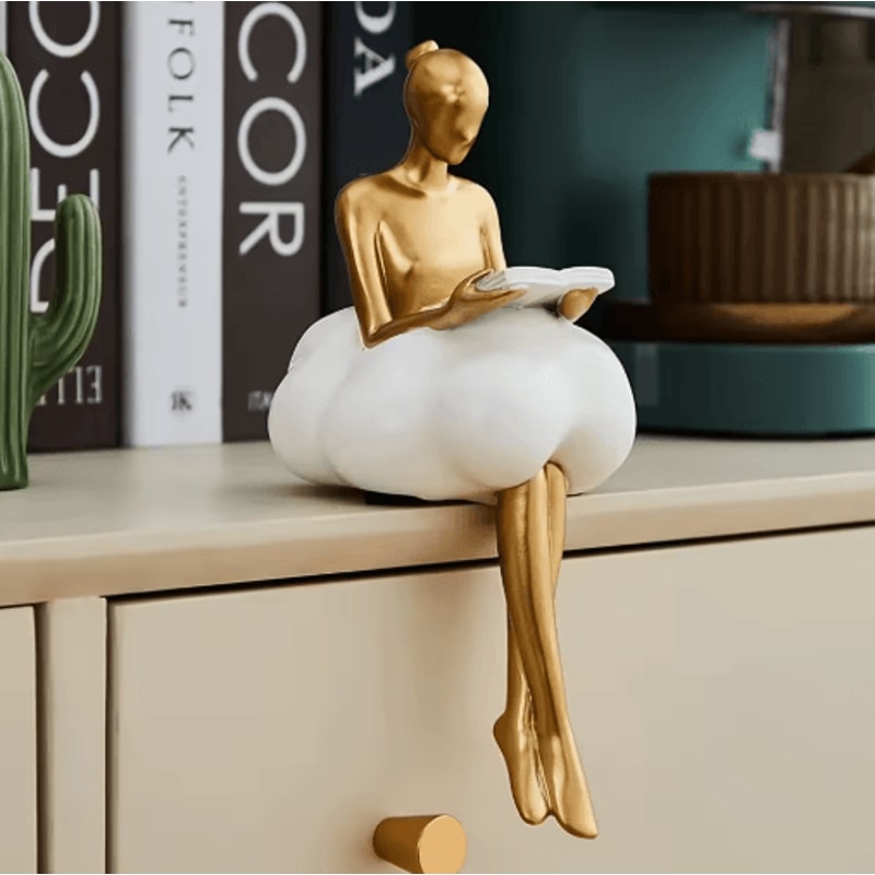 Cloud Girl Abstract Girl Sculptur Modern Aesthetic Figurine For Luxury Home Decor 7