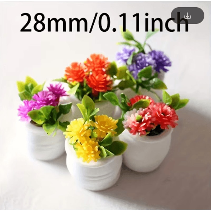 5PCS Mini Flower Pots Decor Cute Artificial Plants For Dollhouse Desk Styling 1