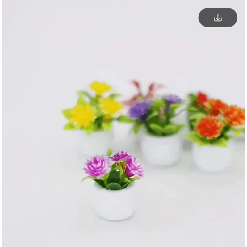 5PCS Mini Flower Pots Decor Cute Artificial Plants For Dollhouse Desk Styling 2