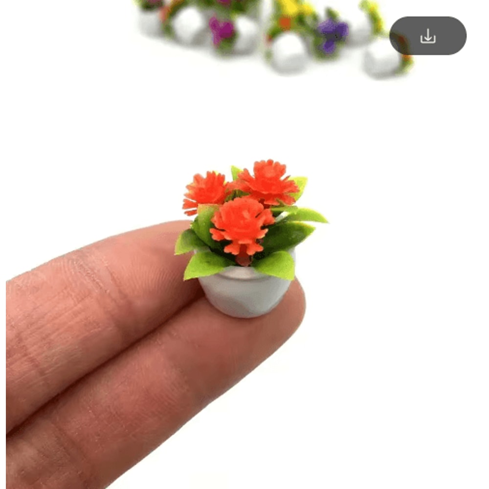 5PCS Mini Flower Pots Decor Cute Artificial Plants For Dollhouse Desk Styling 3