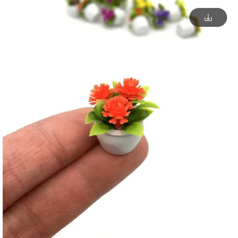 5PCS Mini Flower Pots Decor Cute Artificial Plants For Dollhouse Desk Styling 3