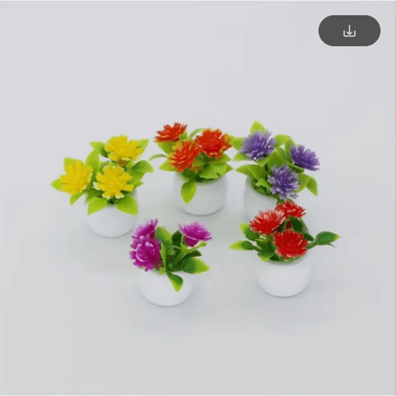5PCS Mini Flower Pots Decor Cute Artificial Plants For Dollhouse Desk Styling 4