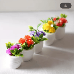 5pcs mini flower pots decor cute artificial plants for dollhouse & desk styling