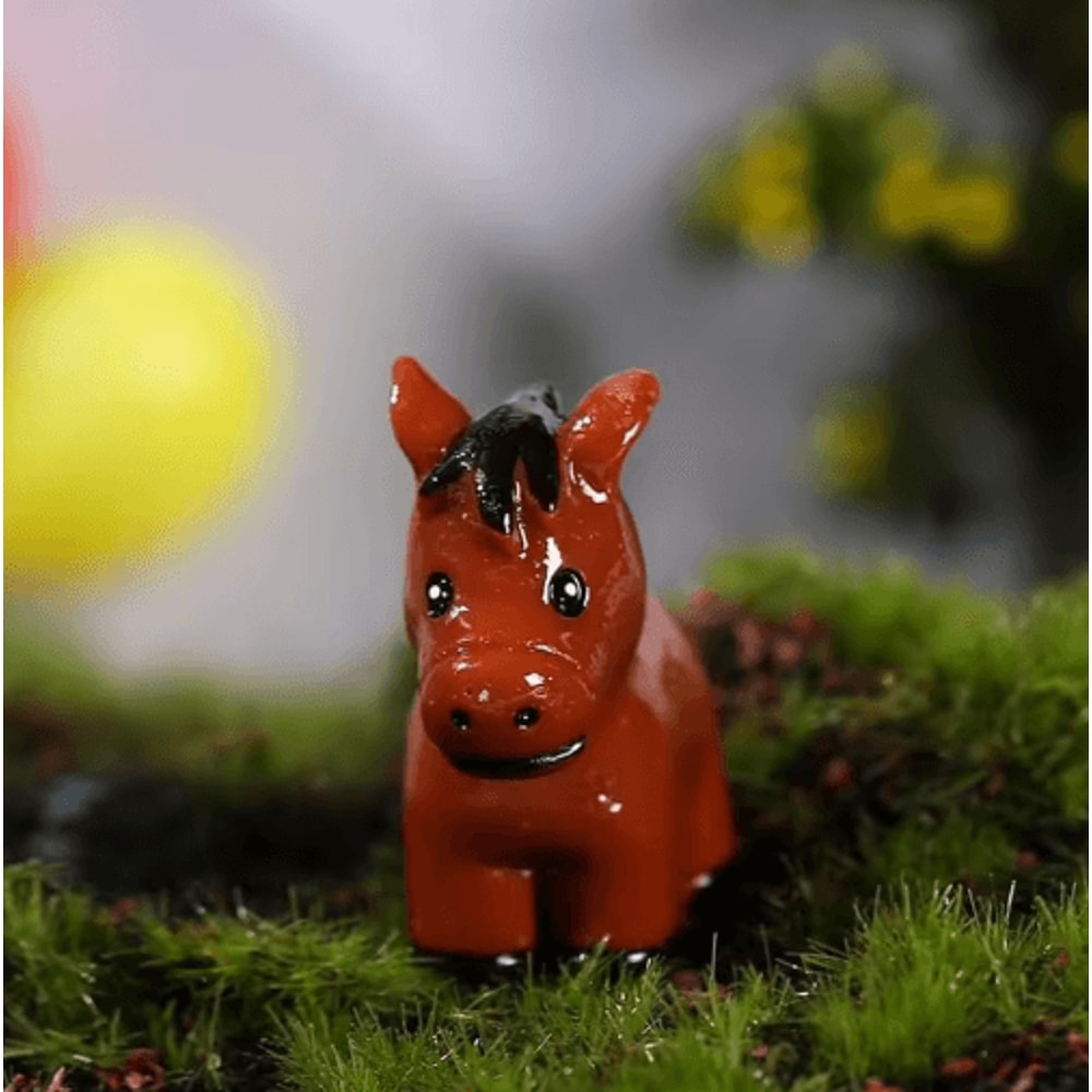 Mini Resin Horse Figurines Set Fairy Garden Dollhouse Animal Decor 25pcs 1