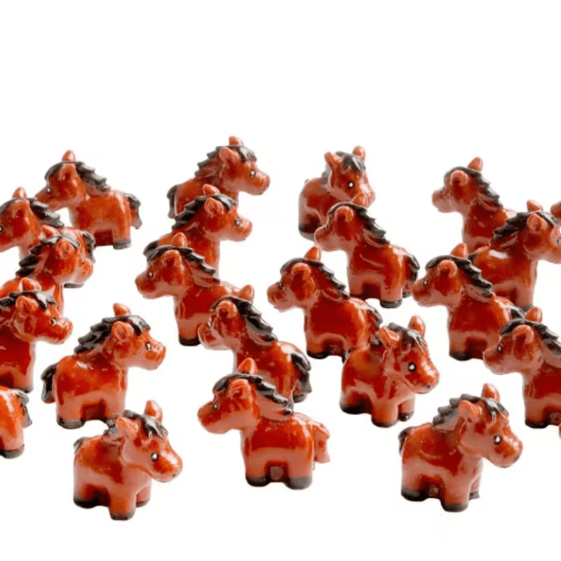 Mini Resin Horse Figurines Set Fairy Garden Dollhouse Animal Decor 25pcs 2
