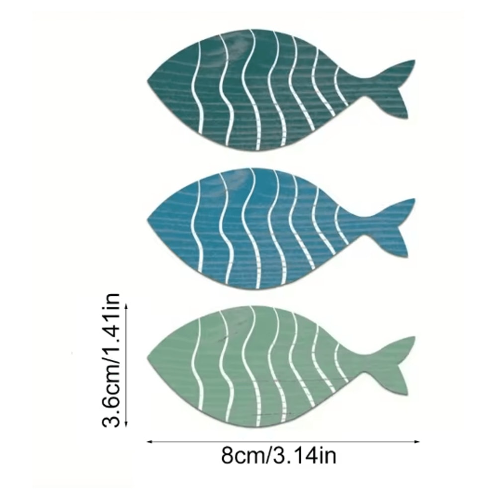 20pcs Wooden Fish Wall Decor Set Coastal Beach Hanging Nautical Art 1