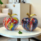 Colorful Abstract Apple Statue Resin Floral Art Desk Home Decor 5