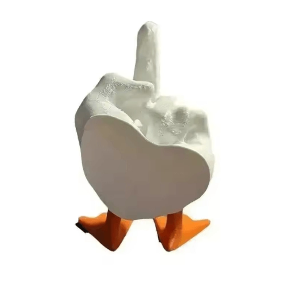 Funny Middle Finger Duck Statue Quirky Resin Desk Home Decor 2
