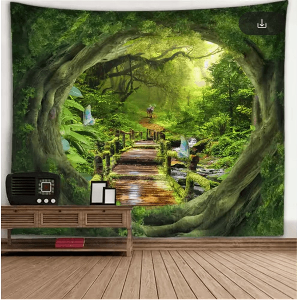 3D Window Scenery Tapestry Nature Wall Mural Background Decor 10