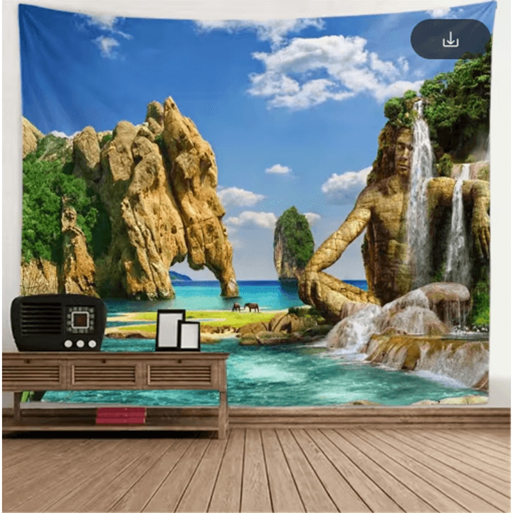 3D Window Scenery Tapestry Nature Wall Mural Background Decor 5