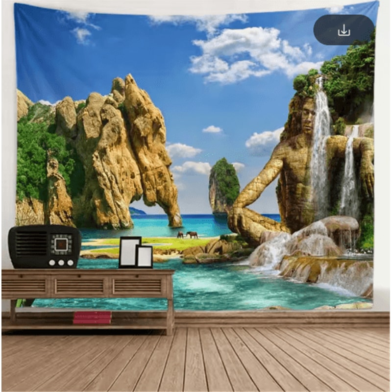 3D Window Scenery Tapestry Nature Wall Mural Background Decor 5